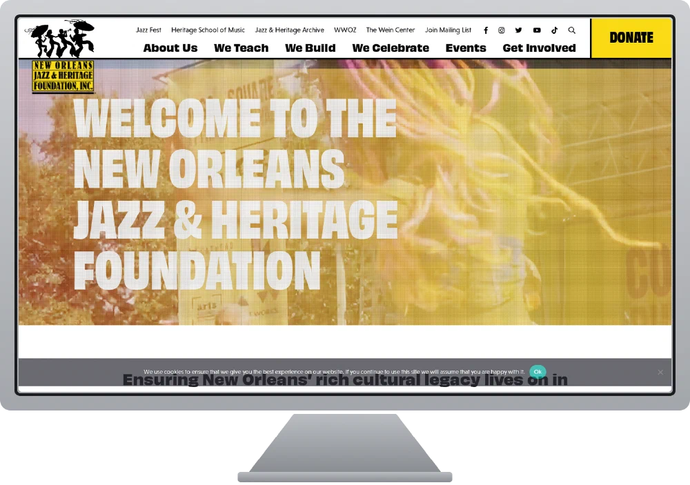 New Orleans Jazz & Heritage Foundation website screenshot